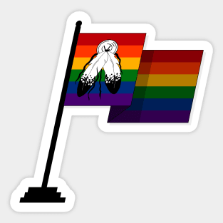 Large Waving Flag in Two-Spirited Pride Flag Colors Sticker